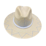 White Palm Hat | Blue Stitching