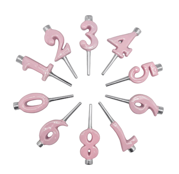 1221P Pink Candle Number Holder Set