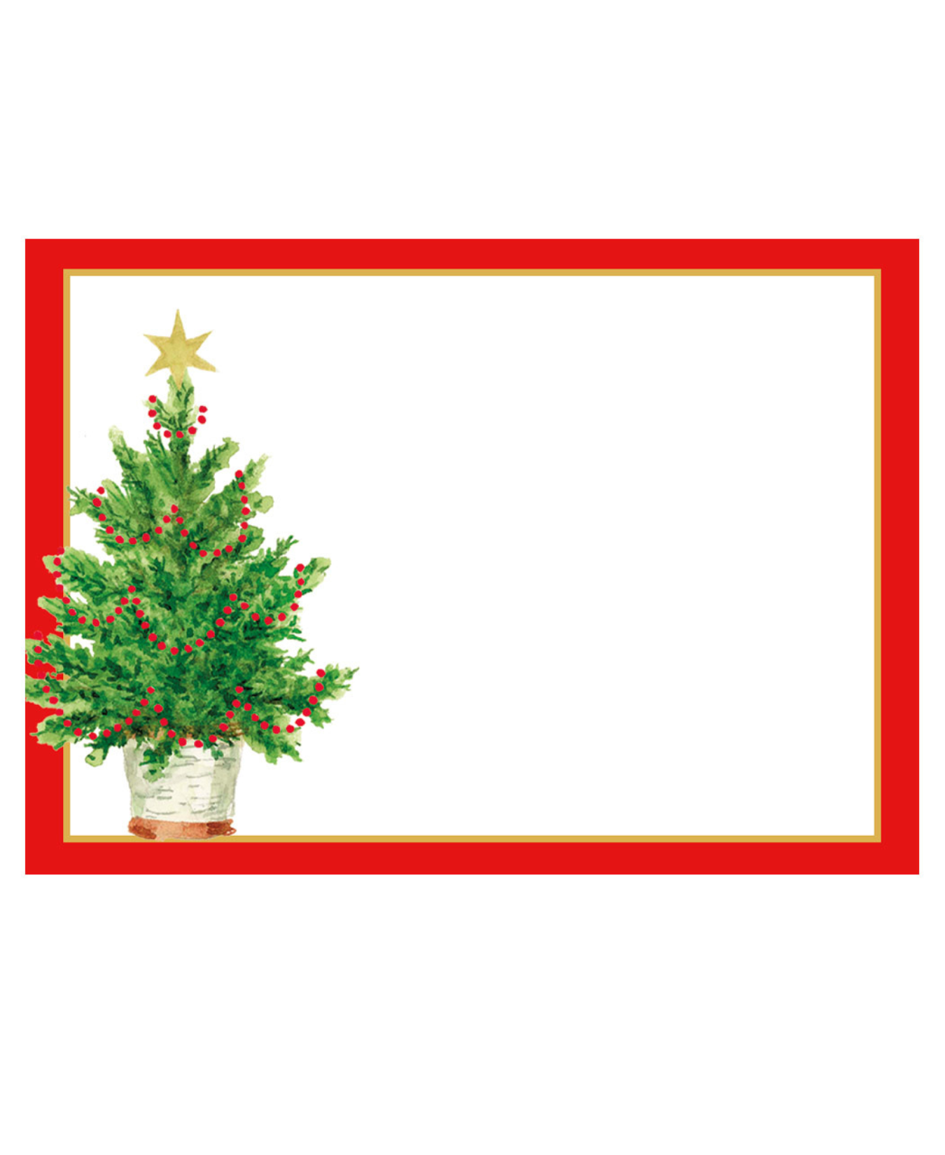 Potted Christmas Tree Self Adhesive Gift Labels - Package Of 12_Caspari_LTAG151-GRN