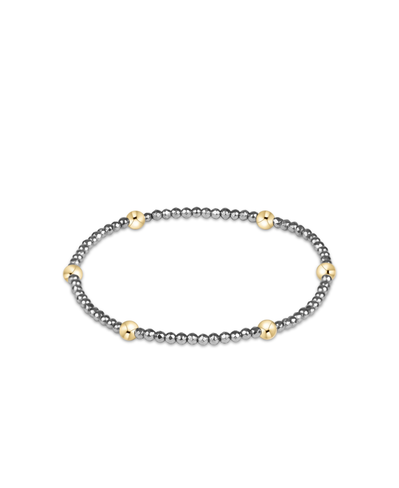 Presence Silver Faceted Hematite 2mm Bracelet-E Newton-BPRESSILFHEM2