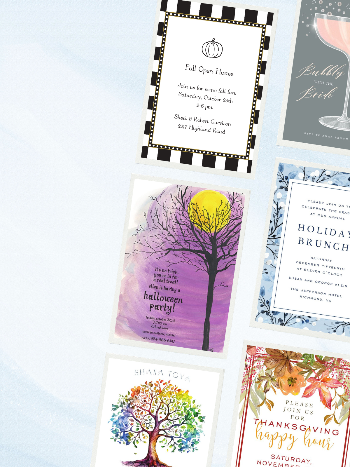 a group of cards with different designs