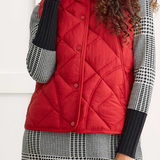 A Line Puffer Vest Earth Red