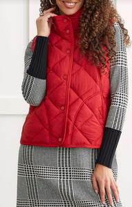 A Line Puffer Vest Earth Red