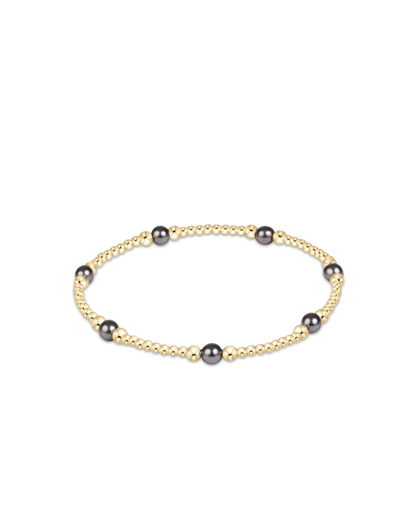 Purpose Pearl Dark Grey 4mm Gold Bracelet-E Newton-BPURPPEDKG4G