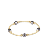 Purpose Pearl Dark Grey 6mm Dignity Gold Bracelet-E Newton-BPURPPEDKG6DIGG