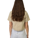 Quinn Short Sleeve Vegan Cropped Jacket_Central Park West_CF26-20402W-BOE