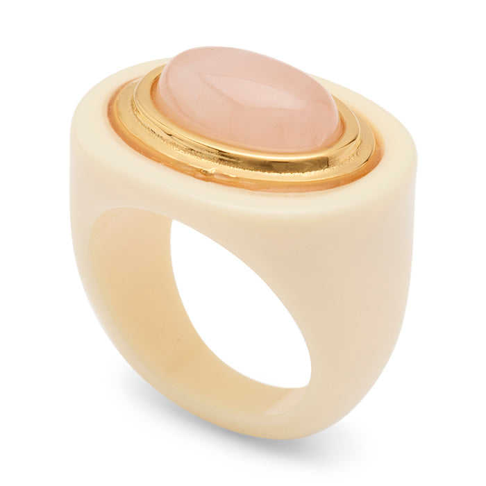 Resin Ring with Semi-Precious Stones