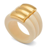 Fluted Resin and Gold Ring
