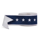 Blue and White Star Wired Ribbon