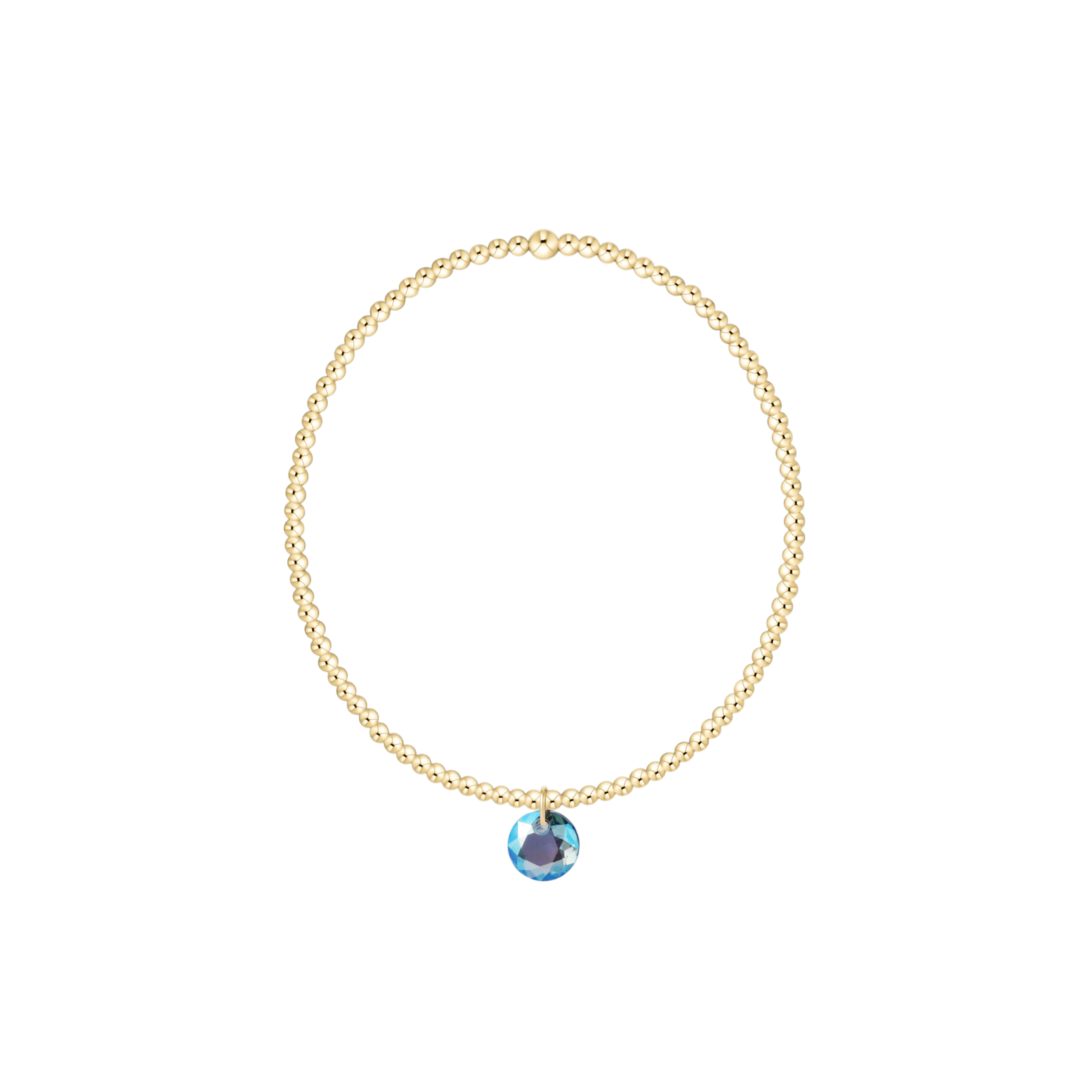 Classic Gold 2mm and 3mm Bracelet Reflection Small Charm