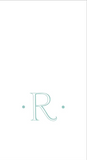 Paper Linen Boxed Guest Towel - Antique Initial in Robin's Egg Blue