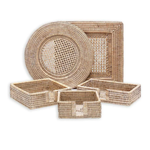 a group of wicker baskets