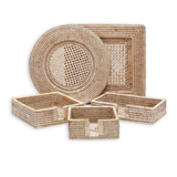 a group of wicker baskets