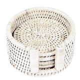 Rattan Round Coaster Set