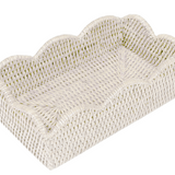 Rattan Scalloped Guest Towel Holder - Cream