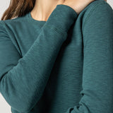 Long Sleeve Raw Edge Crew Everglade