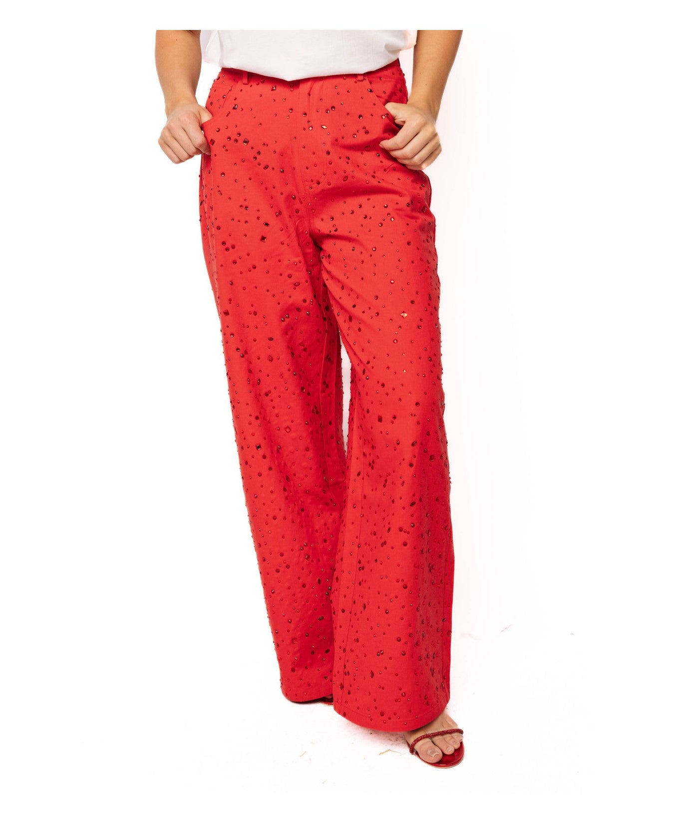 Red Rhinestone Jean_Queen of Sparkles_HOLID26N92-RED
