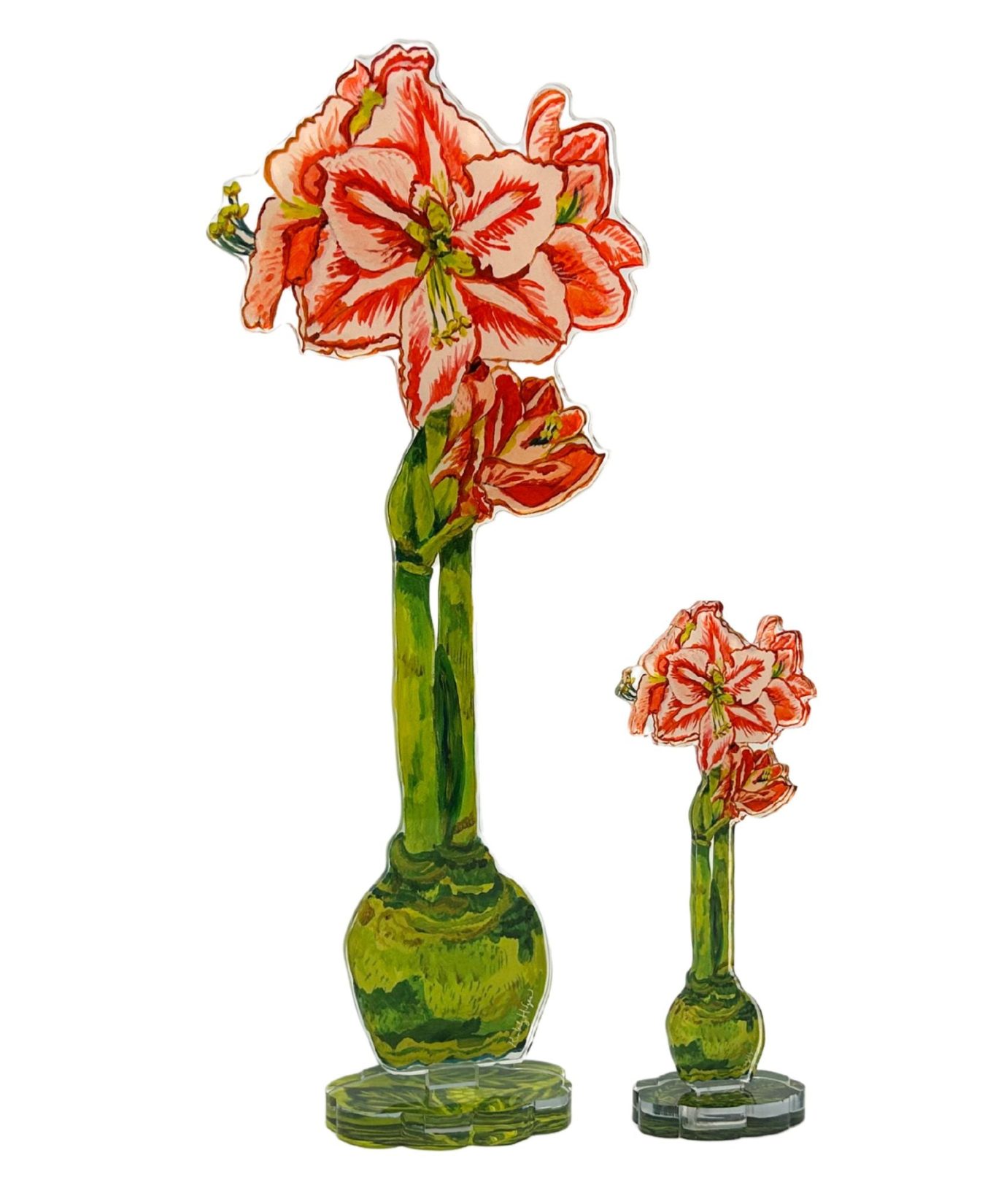 Red Star Amaryllis Acrylic Flower | Small_Hodges Art and Design_KHA-200
