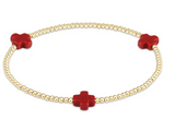 Signature Cross Small Gold 2mm Bead Bracelet