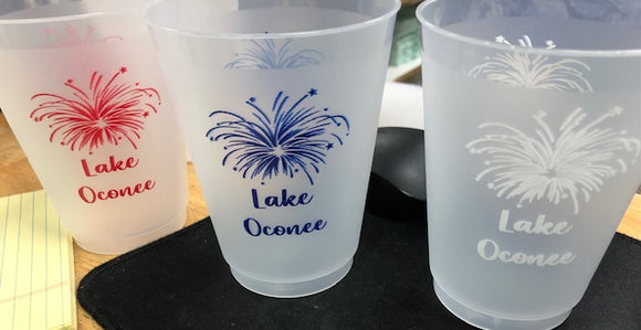 (12) Red White & Blue Lake Cups