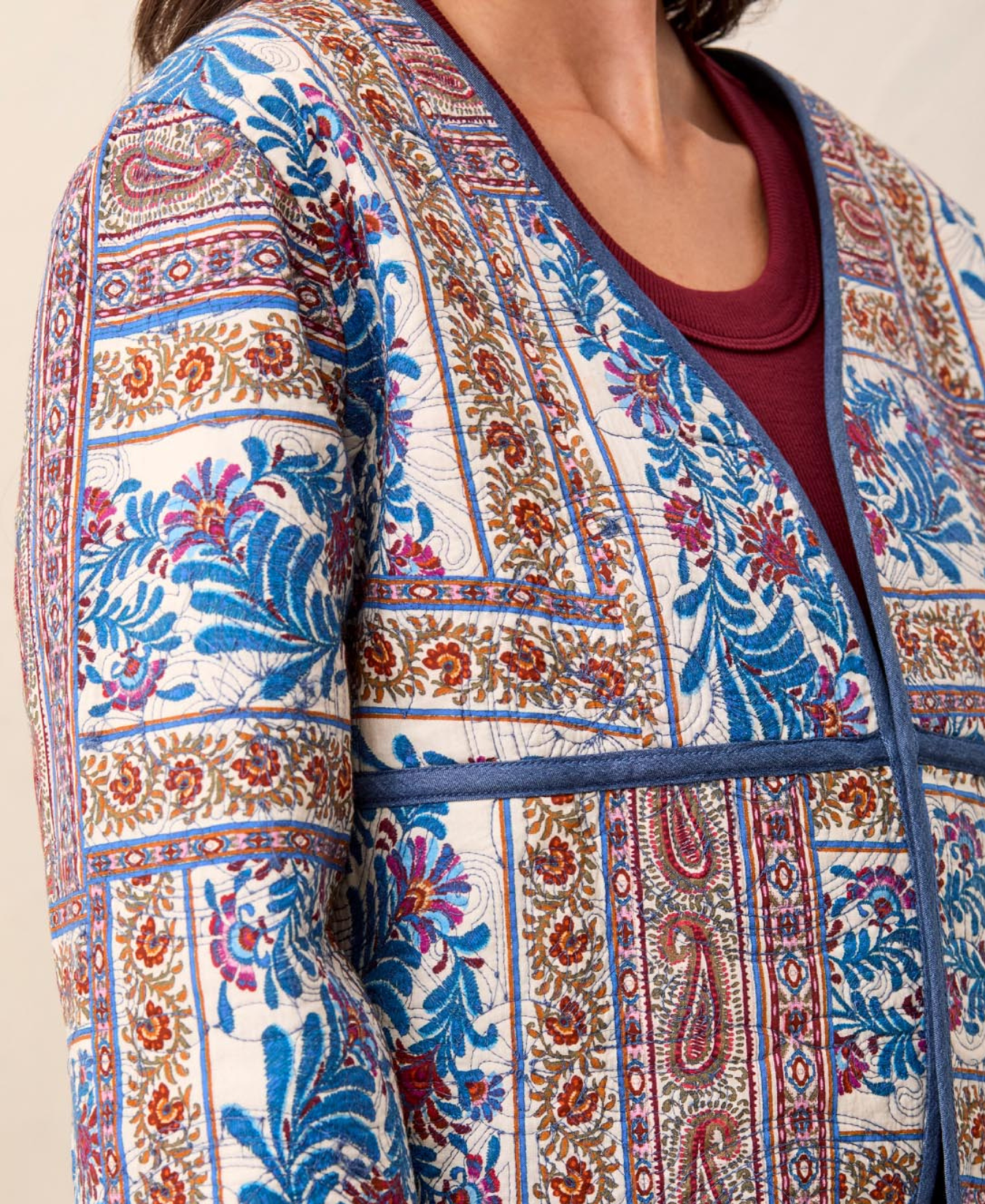 Reversible Jacket With Fancy Quilt_Tribal_6362O-5609