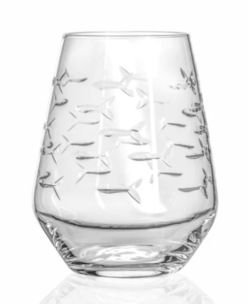 School of Fish 18 Oz Stemless Wine