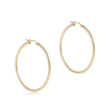 Round Gold 2" Hoop Textured  Earring-E Newton-ERDG2HT
