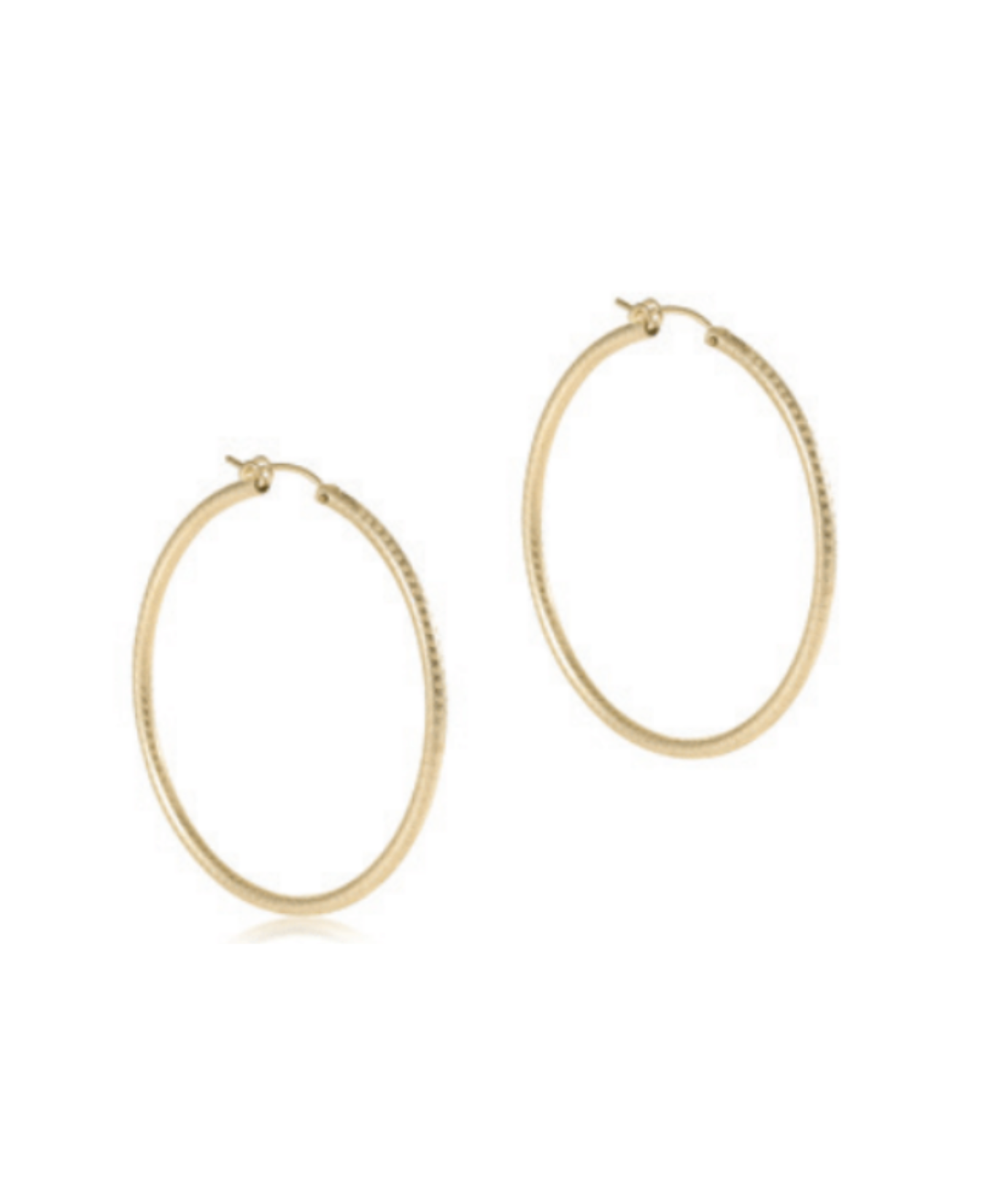 Round Gold 2" Hoop Textured  Earring-E Newton-ERDG2HT