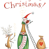 Christmas Cheer W/Santa & Reindeer Boxed Christmas Cards