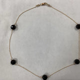 15" Choker- Admire Simplicity Chain Gold- Faceted Onyx