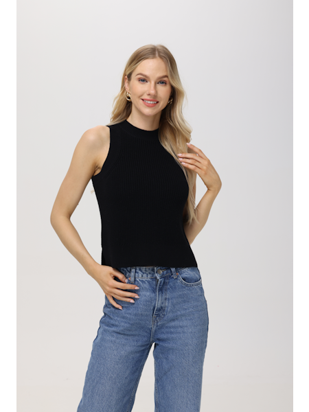 Demi High Crew Neck Tank