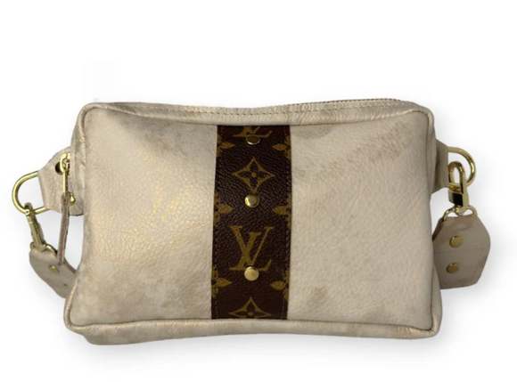 Bella Belt Bag in Stone Leather | Upcycled LV