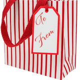 Stripes for Days Gift Bag (small, red/white)
