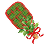 Plaid Pickleball Paddle Ornament Tag