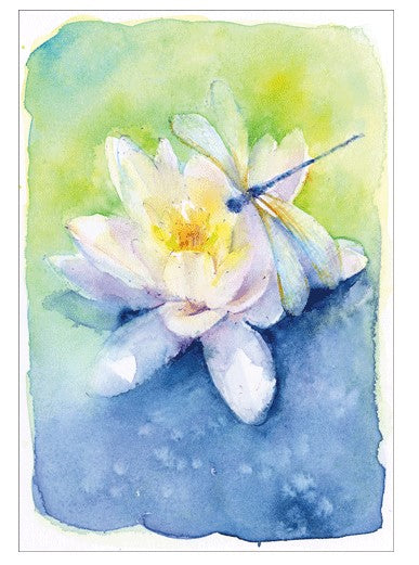 Dragonfly and Waterlily Greeting Card