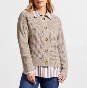 Crew Neck Sweater Cardigan