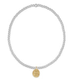 Extends Classic Mixed Metal 2mm Bracelet - Inspire Small Gold Disc