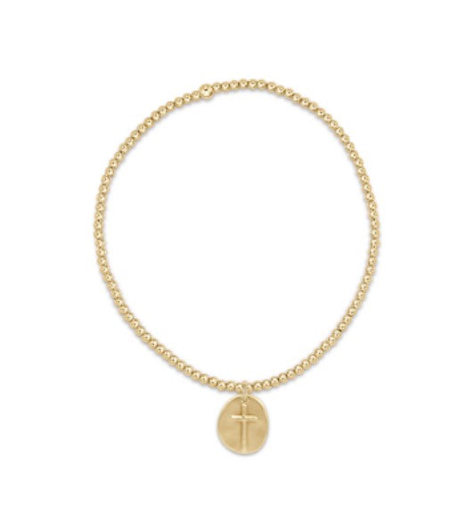 Inspire Small Gold Charm Classic Gold 2mm Bracelet