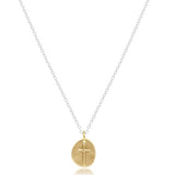 Inspire Small Gold Charm Sterling Mixed Metal Necklace 16"