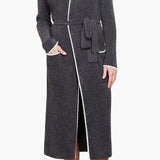 CCL Contrast Ribbed Robe Carbon Pearl