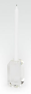 Crystal Glass Candle Holder Hex. Edge Large