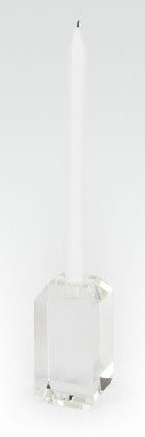 Crystal Glass Candle Holder Hex. Edge Large