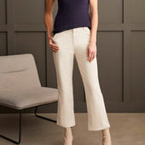 Stretch Corduroy Straight Leg Pants - Moonstone