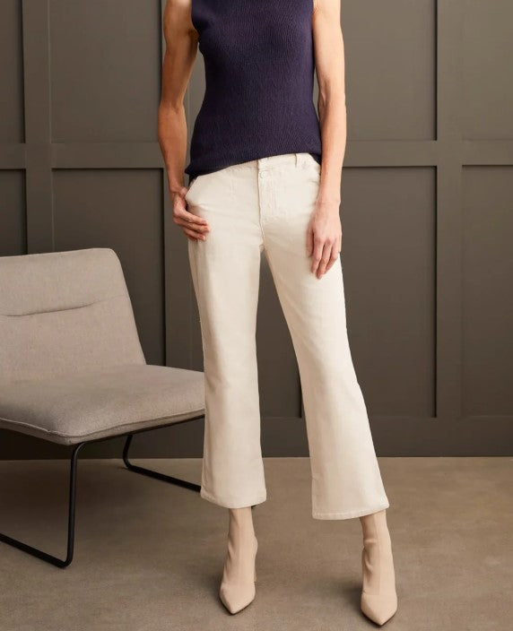 Stretch Corduroy Straight Leg Pants - Moonstone