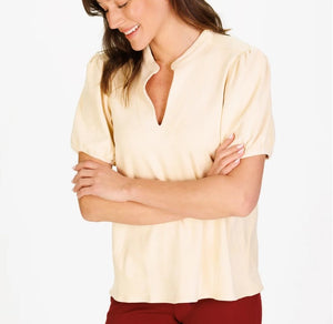 Brooke Top Cream Stretch Suede