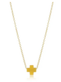 16" Necklace Gold- Signature Cross Small