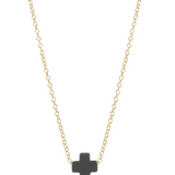 16" Necklace Gold- Signature Cross Small