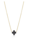 16" Necklace Gold- Signature Cross Small