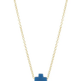 16" Necklace Gold- Signature Cross Small
