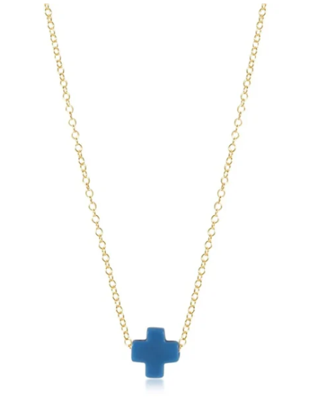 16" Necklace Gold- Signature Cross Small